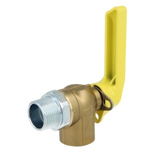 Ball valve for gas meters angle form for twin-tube meter 3/4" with TAE