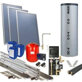 Solarpaket 2plus Flachdach 300l Solar - Speicher, 3...