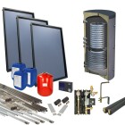 Solar package 4plus flat-roof 500 l hygiene 1 tube coil 3 collectors:7.59m&sup2;