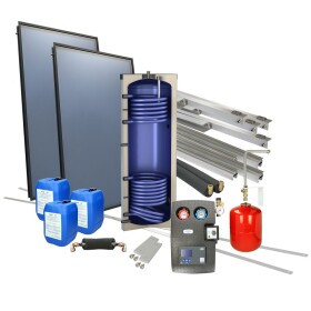 Solarpaket 4plus Flachdach Horizontal 300l Solarspeicher...