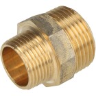 Raccord en laiton rouge - nipple r&eacute;duit 1 1/2&quot; x 1&quot; FM/FM