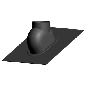 Roof flashing 25-45° black Ø 100/150 mm