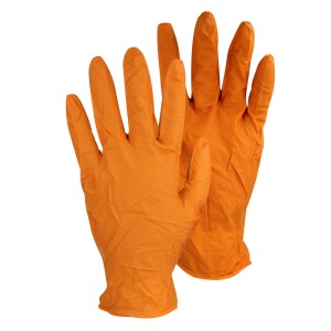Nitril Einmalhandschuhe Größe 8 / M orange = sichtbar sauber oder schmutzig!
