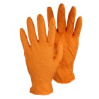 Nitril Einmalhandschuhe Gr&ouml;&szlig;e 8 / M orange = sichtbar sauber oder schmutzig!