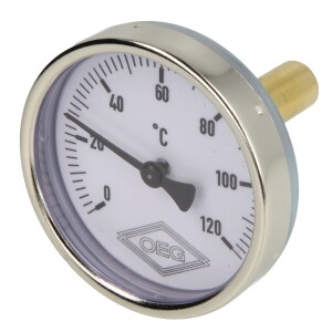 Thermomètre à cadran bimétallique 0-120°C sonde 40 mm avec boîtier 63 mm