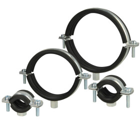 Pipe clamps, zinc-coated M 8 x 15-19 mm (3/8")