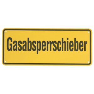Panneau, "Gasabsperrschieber" 100 x 240, alu, 301/51