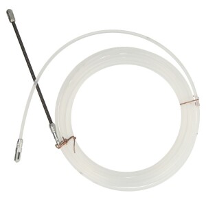 Retractable spiral 5 m eyelet/spring Ø 3 mm nylon, white