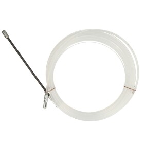 Tire-fil 10 m avec anneau/ressort &Oslash; 3 mm nylon, blanc