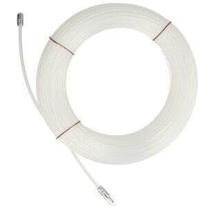 Tire-fil 20 m avec anneau/ressort Ø 3 mm nylon, blanc