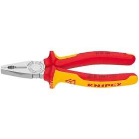 KNIPEX VDE Kombizange 180 mm isoliert, Kopf verchromt, 03...