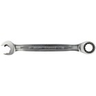 Combination spanner w. ratchet mechanism in ring and open jaw 15 mm