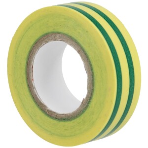 PVC insulation tape green-yellow 0.15 x 15 mm up to 105°C on 10-m roll