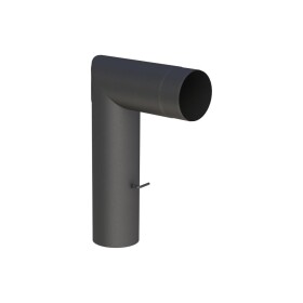 Knee-type stove pipe Ø 130 x 300 mm with throttle...