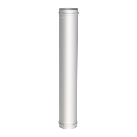 Flue pipe stainless steel 130 x 1,000 mm with double socket