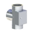 OEG Raccord T&eacute; 90&deg; inox &Oslash; 180 mm avec trappe de nettoyage sur la face oppos&eacute;e