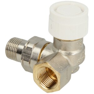 Oventrop valve body AV 9 angle right ½"+ presetting, nickel-plated 118 34 63