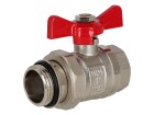 Manifold ball valve 1&quot; self-sealing connection 1&quot; red handle