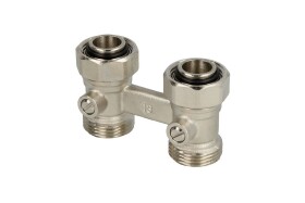 Bloc de robinet bitube droit 3/4&quot; FF x euroc&ocirc;ne 3/4&quot;