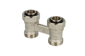 Bloc de robinet bitube droit 3/4&quot; FF x euroc&ocirc;ne 3/4&quot;