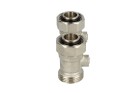 Bi-tube valve block, straight 3/4&quot; IT x 3/4&quot; eurocone