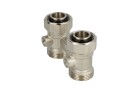 Bi-tube valve block, straight 3/4&quot; IT x 3/4&quot; eurocone