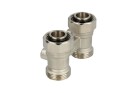 Bi-tube valve block, straight 3/4&quot; IT x 3/4&quot; eurocone