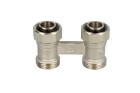 Bi-tube valve block, straight 3/4&quot; IT x 3/4&quot; eurocone