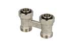 Bi-tube valve block, straight 3/4&quot; IT x 3/4&quot; eurocone