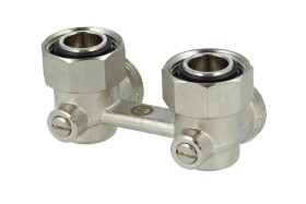 Bi-tube ball valve, elbow, nickel- plated, 3/4" IT x...