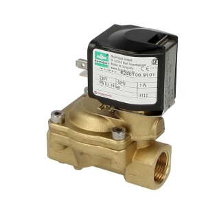 Sol. valve Buschjost 8240100.9101.2305 G3/8 3.0m³/h 0.1-16bar +90°C NBR 230VAC