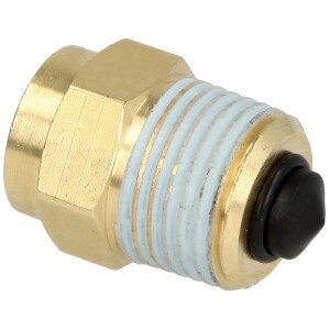 Mounting valve ¼" IT x ¼" ET brass self-sealing for pressure gauges