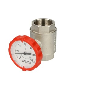 Simplex Ball valve ¾" IT with thermometer red...