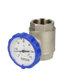 Simplex Ball valve 1&quot; IT with thermometer blue F10150