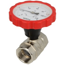 WESA-ISO-Therm ball valve red 1&quot; IT thermometer handle