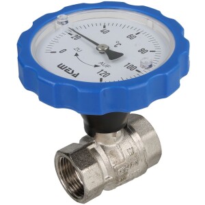 WESA-ISO-Therm ball valve blue ¾" IT thermometer handle
