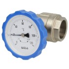 WESA-ISO-Therm pump ball valve 1&frac14;&quot; SKB with thermometer handle blue