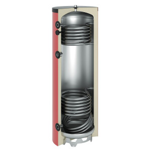 OEG Buffer storage tank 500 litres with 2 smooth pipe heat exchangers