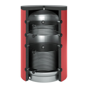 OEG Buffer storage tank 3,000 litres with 2 smooth pipe heat exchangers