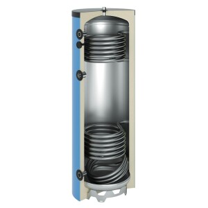 OEG Buffer storage tank 400 litres with 2 smooth pipe heat exchangers