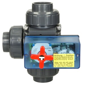 Three-way ball valve Solar PVC Ø 50 mm with electric actuator 230 V