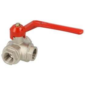 Three-way socket ball valve PN 16, L bore, R 1 1/4&quot;