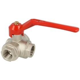 Three-way socket ball valve PN 16, T bore, R 3/8"