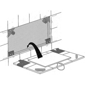 Tile flap fitting complete for tile flaps up to 0.5 m²