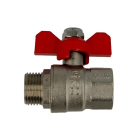 Brass ball valve 1/2&quot; IT/ET with wing handle red, PN...