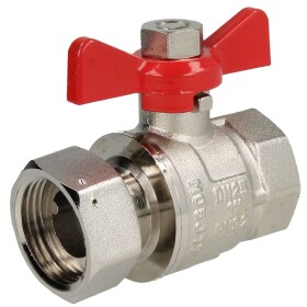 Brass ball valve 1&quot; x 1&quot; IT/lock nut with wing...