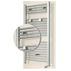 OEG bathroom radiator set Bahama silver effect curved 375 W