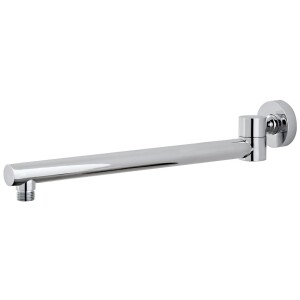 Bras douche New Rondo - 90° 400mm x 1/2" orientable, laiton massif chromé, rosace