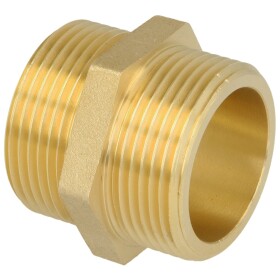 Double nippel ET/ET 1/2&quot; with hexagon brass bright