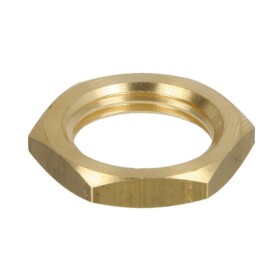 Lock nut 1/4" IT with hexagon brass bright